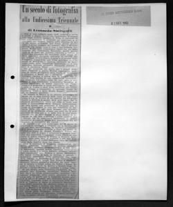 Un secolo di fotografia alla Undicesima Triennale, sta in LA FIERA LETTERARIA - periodico