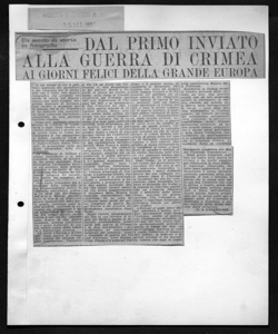 Un secolo di storia in fotografia - DAL PRIMO INVIATO ALLA GUERRA DI CRIMEA AI GIORNI FELICI DELLA GRANDE EUROPA, sta in GAZZETTA DI MANTOVA - quotidiano