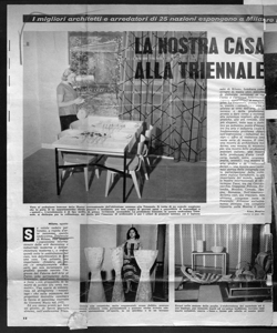 LA NOSTRA CASA ALLA TRIENNALE - I migliori architetti e arredatori di 25 nazioni espongono a Milano i loro progetti per far più belle e comode le nostre abitazioni, sta in RADIO CORRIERE - periodico