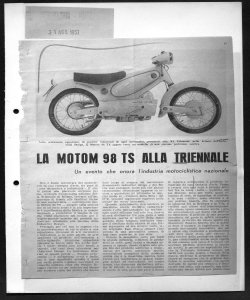 LA MOTOM 98 TS ALLA TRIENNALE - Un evento che onora l'industria motociclistica nazionale, sta in MOTOCICLISMO - periodico