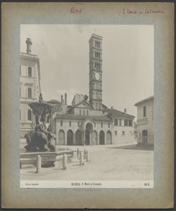Roma, S. Maria in Cosmedin - Esterno - Facciata - Campanile - Piazza - Fontana
