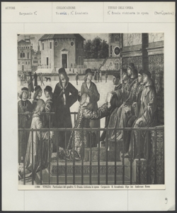 Venezia - R. Accademia - Carpaccio V. - S. Orsola richiesta in sposa (Part. Quadro)