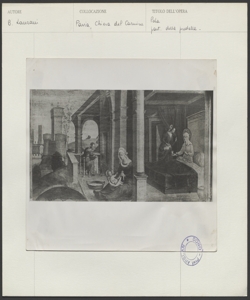 Pavia- Chiesa del Carmine- Bernardino Lanzani- Natività della Vergine- predella della pala