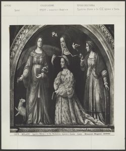 Milano- Chiesa di S. Maurizio al Monastero Maggiore- Bernardino Luini- Ippolita Sforza Bentivoglio tra sant'Agnese- santa Scolastica e santa Caterina d'Alessandria