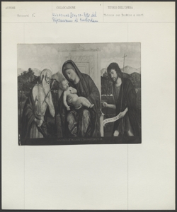 Londra, Collezione A. Scharf, Giovanni Mansueti, Madonna con Bambino in trono tra san Girolamo e san Giovanni Battista