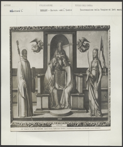 Bergamo, Galleria Carrara, Collezione Lochis, Lazzaro Bastiani, Incoronazione di Maria Vergine tra san Benedetto e sant'Orsola
