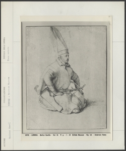 Londra, British Museum, Gentile Bellini, disegno di uomo seduto