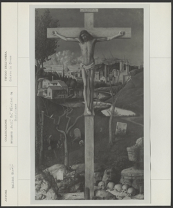 Prato, Palazzo degli Alberti, collezioni d'arte di Cariprato, Giovanni Bellini, Cristo crocifisso in un cimitero ebraico