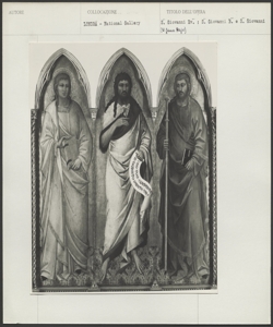National Gallery, Londra - Nardo di Cione - San Giovanni Evangelista, san Giovanni Battista e san Giacomo Maggiore