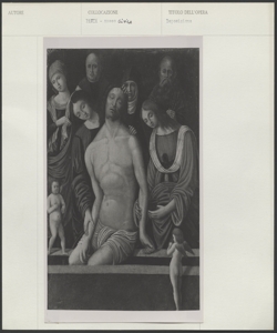 Pinacoteca Malaspina, Musei Civici, Pavia - Lorenzo Costa e bottega - Cristo sul sarcofago tra le Marie, angeli e santi
