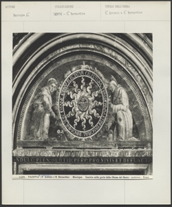 Padova, Museo Antoniano, Andrea Mantegna, Monogramma di Cristo con i Santi Antonio da Padova e Bernardino