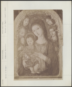 Siena, Pinacoteca Nazionale, Matteo di Giovanni di Bartolo, Madonna con Bambino, san Giovanni Evangelista, san Giacomo Maggiore e angeli