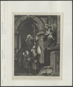 Brescia, Pinacoteca Civica Tosio-Martinengo, Bonvicino Alessandro, San Nicola di Bari presenta gli allievi di Galeazzo Rovelli alla Madonna con Bambino in trono