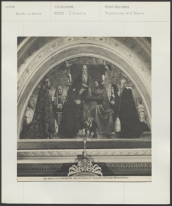 Brescia, Chiesa di S. Giovanni Evangelista, Bonvicino Alessandro, Incoronazione di Maria Vergine con sant'Agostino, santa Silvia, santa Monica, san Gregorio Magno e canonici regolari lateranensi