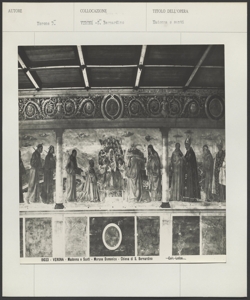 Verona, Convento di San Bernardino, Libreria Sagramoso, Morone Domenico e aiuti, Cinque martiri del Marocco; Madonna con Bambino in trono tra San Francesco d'Assisi, Santa Chiara e i donatori; Sant'An