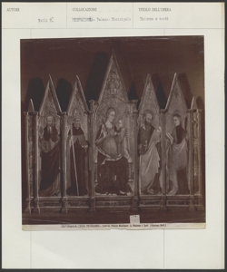 Perugia, Galleria Nazionale dell'Umbria, Nelli Ottaviano, Madonna con Bambino in trono, Sant'Agostino, San Paolo, Sant'Antonio Abate, Santa Caterina d'Alessandria