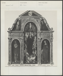 Lodi, Cattedrale di S. Maria Assunta, Piazza Albertino, Madonna assunta, San Giovanni Battista, Santa Caterina d'Alessandria, Angelo annunciante, Maria Vergine annunciata, Colomba dello Spirito Santo