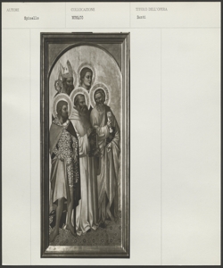 Monaco di Baviera, Bayerische Staatsgemäldesammlungen, Alte Pinakothek, Nardo di Cione, San Giuliano (?), san Benedetto, san Pietro, san Nicola di Bari (?) e santo Stefano (?)