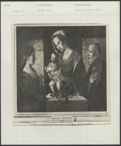 Milano, Pinacoteca Nazionale di Brera, Speranza Giovanni, La Madonna col Figlio, S. Giuseppe e la Maddalena