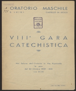 ... Gara catechistica / Oratorio maschile S. Luigi, Castello di Lecco