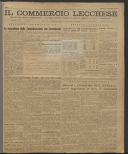 Il commercio lecchese : organo dell'Unione commercianti e dell'Associazione alberghi ed esercizi pubblici di Lecco e circondario