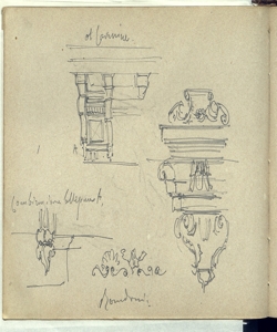 Schizzi di particolari architettonici e decorativi Bianchi, Mosè