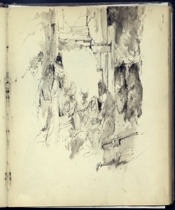 Schizzo di adorazione dei pastori Bianchi, Mosè