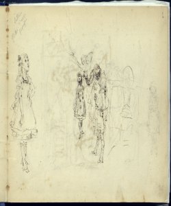 Figuretta femminile e abbozzo di una composizione di figura Bianchi, Mosè