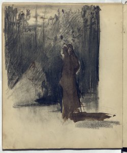 Due figure femminili in un paesaggio alberato Bianchi, Mosè