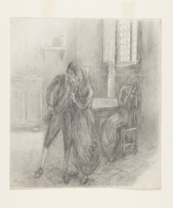 Illustrazione per i Promessi Sposi. Ah birbone! ah dannato! ah assassino! Previati, Gaetano