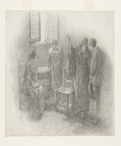 Illustrazione per i Promessi Sposi. Non sai tu che Dio ¿ l'amico de' tribo Previati, Gaetano