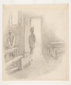 Illustrazione per i Promessi Sposi. And¿ dritto all'uscio Previati, Gaetano