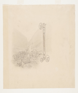 Illustrazione per i Promessi Sposi. Lettera I - Il paesetto di Lucia Previati, Gaetano