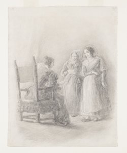 Illustrazione per i Promessi Sposi. Quella testina bassa, col mento inchio Previati, Gaetano
