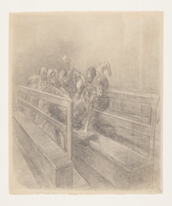 Illustrazione per i Promessi Sposi. (...) Quel vecchio unge le panche! Previati, Gaetano