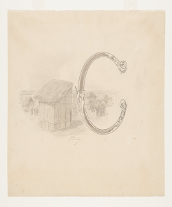 Illustrazione per i Promessi Sposi. Lettera C - Baracche nel lazzaretto Previati, Gaetano
