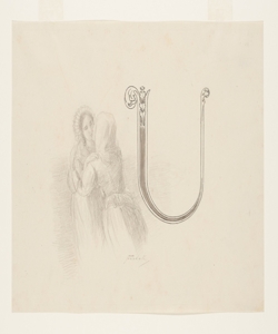 Illustrazione per i Promessi Sposi. Lettera U - Agnese e Lucia Previati, Gaetano