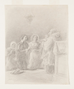 Illustrazione per i Promessi Sposi. Furono sposi Previati, Gaetano