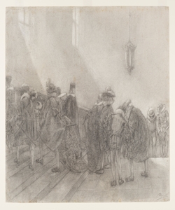 Illustrazione per i Promessi Sposi. A mezzogiorno, il palazzo brulicava di Previati, Gaetano