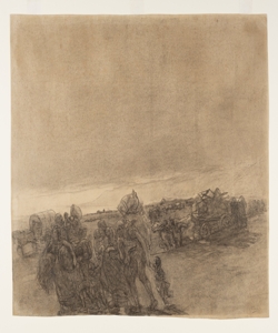 Illustrazione per i Promessi Sposi. (...) uomini che passavano curvi sotto Previati, Gaetano