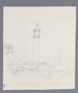 Schizzo di paesaggio con faro 