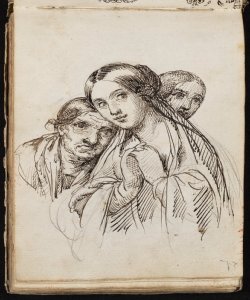 Tre figure femminili a mezzo busto Macinata, Giuseppe