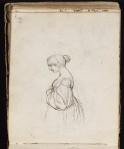 Mezza figuretta femminile vista di profilo Macinata, Giuseppe