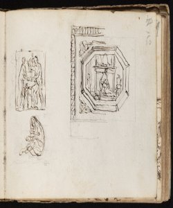 Schizzi di figura e di una composizione decorativa Macinata, Giuseppe
