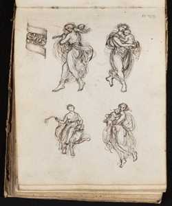 Figurette femminili allegoriche e un motivo decorativo Macinata, Giuseppe