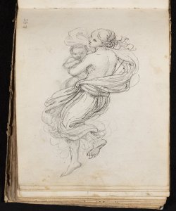Figura femminile con un bimbo in braccio Macinata, Giuseppe