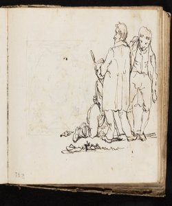 Tre figure maschili caricaturali Macinata, Giuseppe