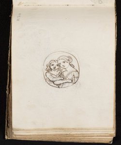 Mezza figura di giovine donna con una bambina in braccio Macinata, Giuseppe