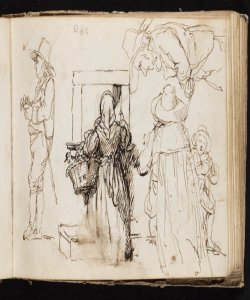 Figure maschili e una donna inginocchiata Macinata, Giuseppe