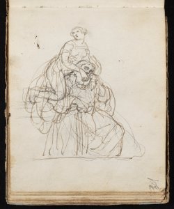 Vecchio barbuto che porta sulle spalle una giovane donna Macinata, Giuseppe